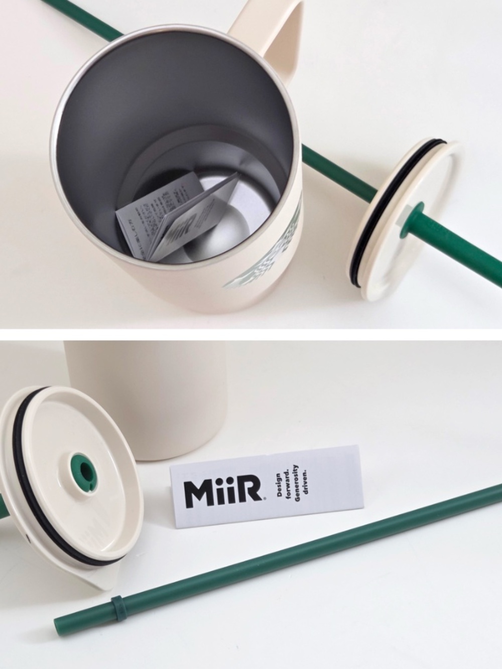 Starbucks x MiiR 2025 Limited Holiday White/Beige Tumbler 32oz with Handle - Picture 7 of 8